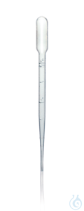 Pasteur pipette, PE-LD 2/0,5 ml, suction vol. max. 2,0 ml Pasteur pipette, PE-LD, 2 ml, suction...