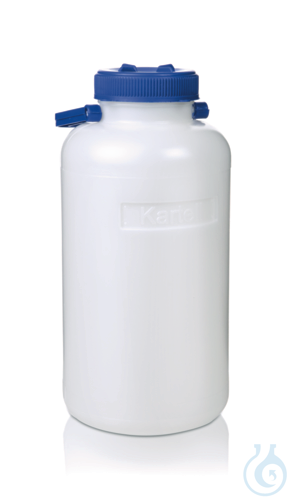 Lagerflasche, PE-HD, Weithals, 10 l, mit Schraubkappe und Tragegriff