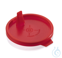 Press-on lid for urine beaker 758901, IVD PE, red Push-on lid for urine beaker, PE, red, CE-IVD