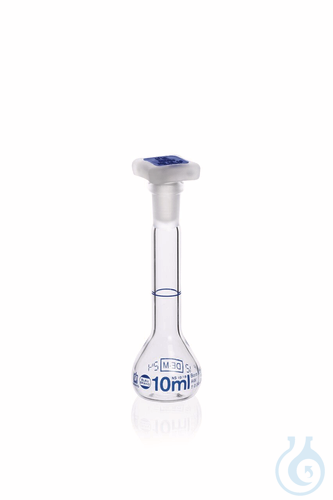 Messkolben, BLAUBRAND, Kl. A, DE-M, 10 ml W, Bo...