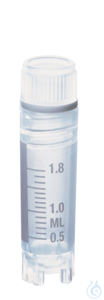 Vial cryogén.PP y-stéril. cap.viss. PP, 2 ml à fil.int. 12,5x49 mm avec jupe Vials cryogéniques,...