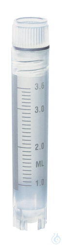 Cryogen. tube PP y-ster. screw cap PP, 4 ml int...