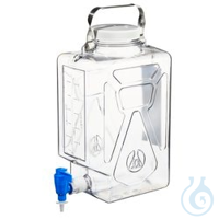 Nalgene™ Clearboy™, rechteckig, aus Polycarbonat mit Hahn, 20 l Thermo...