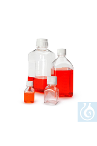 Nalgene™ Quadratische PETG-Medienflaschen mit Verschluss 125 ml Case of 48 38...