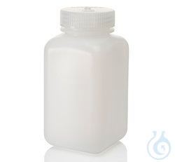 Nalgene&trade; quadratische HDPE-Weithalsflaschen mit Verschluss, 500 ml