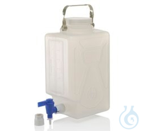 Nalgene™ Rechthoekige autoclaveerbare PPCO-ballonflessen met kraantje 9 l Geval van 6 100 mm...