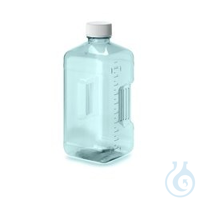 Nalgene™ polycarbonaat Biotainer™ flessen en ballonflessen 10 l, doos à 2, vierkant met PE-greep...