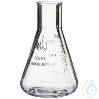 Fioles Nalgene™ Erlenmeyer, polycarbonate 125 ml Case of 24 #5 stopper Fioles...