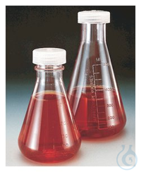 Fioles Nalgene™ Erlenmeyer avec bouchon à vis en polycarbonate 125 ml Case of 24 33mm...