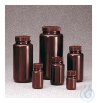 Braune Nalgene™ HDPE-Weithalsflaschen in Laborqualität Lagern, transportieren und verpacken...