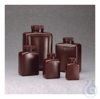 Nalgene&trade; Rectangular Amber HDPE Bottles