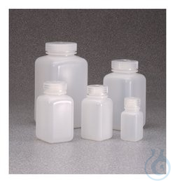 Nalgene™ quadratische HDPE-Weithalsflaschen mit Verschluss