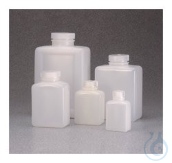 Nalgene™ quadratische HDPE-Flaschen mit Verschluss
