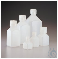Nalgene&trade; Quadratische Enghalsflaschen aus HDPE mit Verschluss