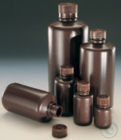Nalgene&trade; Enghalsflaschen aus braunem HDPE in Laborqualität