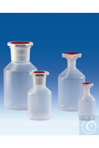 Narrow-neck bottle, PP, with stopper,
100 ml, NS 14/23, conical shoulders