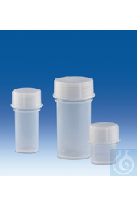 Sample container, PP, with screw-cap,
90 ml, 62 x 54 mm