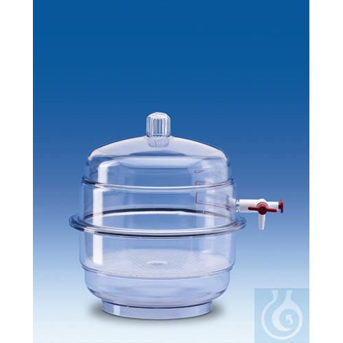 Desiccator with stopcock, PC, diameter 230 mm