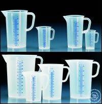 Graduated pitcher, PP, raised blue embossed scale, 100 ml