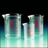 Beakers, PMP, red scale, 3000 ml
3000 ml : 250 ml