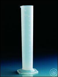 Graduated cylinders, PP, tall form,
250 ml : 2 ml, moulded scale