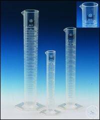 Graduated cylinder, PMP, 50 ml,
class A, DE-M marked,
tall form, moulded scale