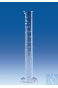 Volumetric cylinder, PMP, class A, CC, tall form, raised scale, 100 ml