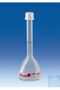 Volumetric flask, PMP, class B, with screw cap, PP, 100 ml Volumetric flask,...