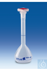 Volumetric flask, PP, with stopper, PP,
100 ml, NS 14/23, with ring-mark