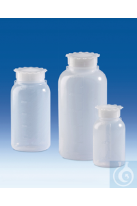 3Artículos como: Wide-mouth bottle, PE-LD, with leakproof cap and eyes for attaching tags or...