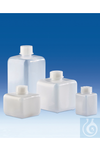 4Artículos como: Narrow-neck bottle, PE-HD, square,
100 ml, with screw cap, PE-LD, GL 25...