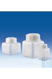 3Artículos como: Wide-neck bottle, PE-HD, square,
100 ml, with screw cap, PE-LD, GL 32...