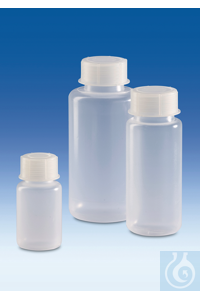 Wide-mouth bottle, PP, with screw-cap,
250 ml, round, GL 45