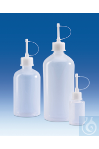 Dropping bottle, PE-LD, round,
100 ml, with screw cap, GL 18