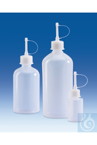 Dropping bottle, PE-LD, round,
50 ml, with screw cap, GL 18