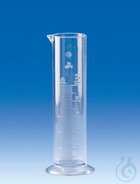 Messzylinder, SAN, Klasse B, niedere Form, erhabene Skala, 50 ml
