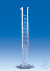 Messzylinder, SAN, Klasse B, hohe Form, erhabene Skala, 500 ml