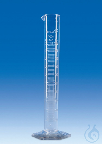 Messzylinder, SAN, Klasse B, hohe Form, erhabene Skala, 500 ml