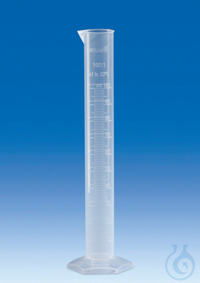 Messzylinder, PP, Klasse B hohe Form, erhabene Skala, 50 ml