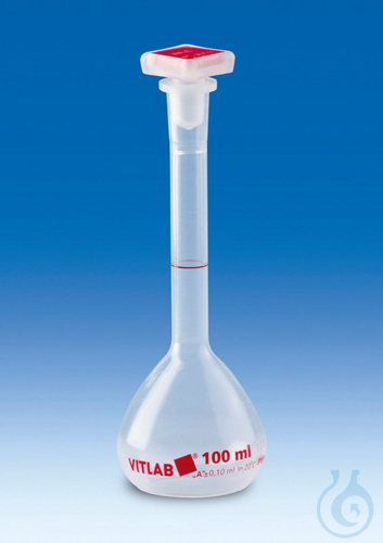 Messkolben, PMP, Klasse A, mit NS-Stopfen 12/21, PP, 50 ml