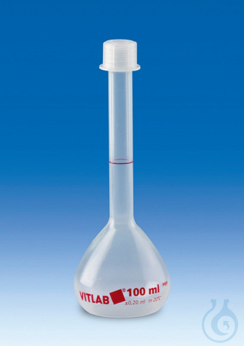 Messkolben, PMP, Klasse B mit Schraubkappe, PP, 500 ml