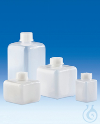 Frascos de cuello estrecho,PE-HD,1000ml
con tapa roscada, PE-LD, GL32,cuadrados