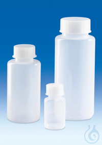 Frascos de cuello ancho, PE-LD, con
tapa roscada, redondos, 100 ml, GL 32