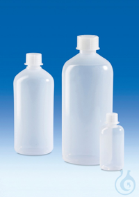 Frascos de cuello estrecho, PE-LD, con
tapa roscada, redondos, 500 ml, GL 25