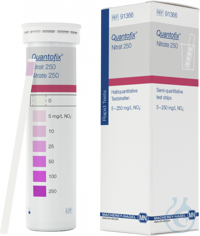QUANTOFIX Nitrat 250 
	
		
			Abstufung
			Nitrat - 0 • 5 • 10 • 25 • 50 • 100 • 250 mg/L NO₃⁻...