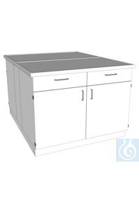 Steharbeitsinsel L1200/T1800 PP Abmessung: 1200x1800x900 mm (LxTxH)  Korpus Melamin,...