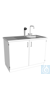 laboratory sink made of stainless steel L900/T900, sink right dimension: 1200x900x900 mm (LxTxH)...