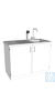Laborspüle L1200/T600 PP Abmessung: 1200x600x900 mm (LxTxH) Korpus Melamin, Arbeitsfläche PP, mit...