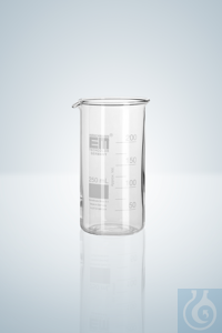 Beakers, tall form, white graduation, 100 ml, with graduation and spout Beakers, tall form, white...