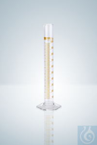 Measuring cylin. DURAN®,cl.B, amber, grad, 10:0,2 ml, H 140 mm Measuring cylinder DURAN®, class...